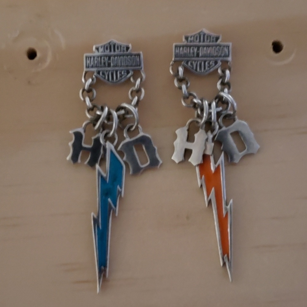 Sterling silver Harley Davidson earrings